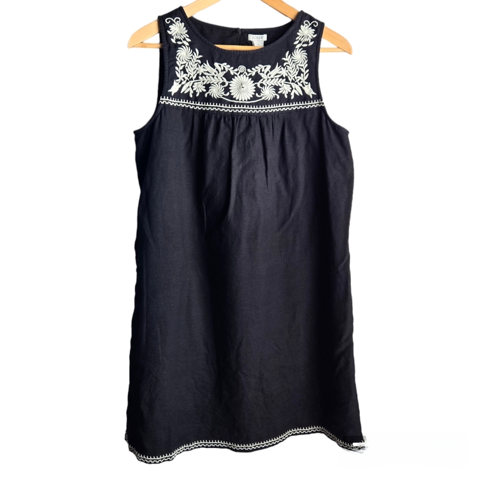 J.Crew Linen Blend black Dress Size Medium